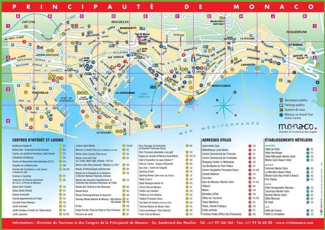 Mapa das paisagens de Mônaco