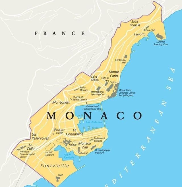 Mapa da cidade de Mônaco