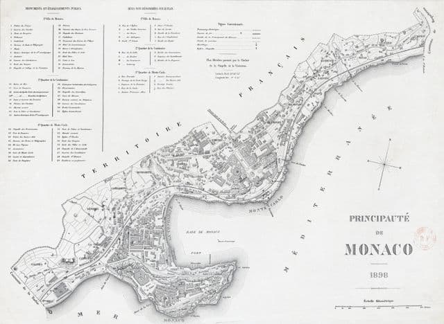 Mapa histórico de Mônaco