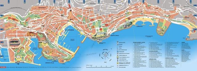 Mapa das ruas de Mônaco